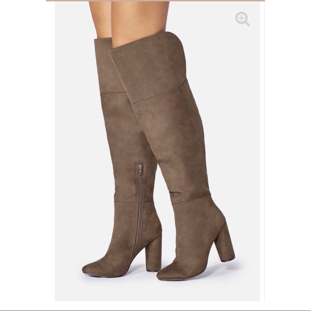 Over the knee faux suede boots